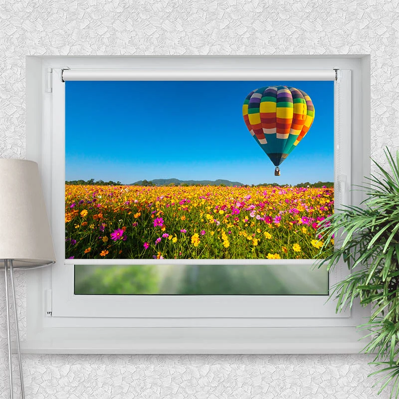 Klemmfix Rollo "Blumenwiese Ballon" | Motiv-Klemmrollo