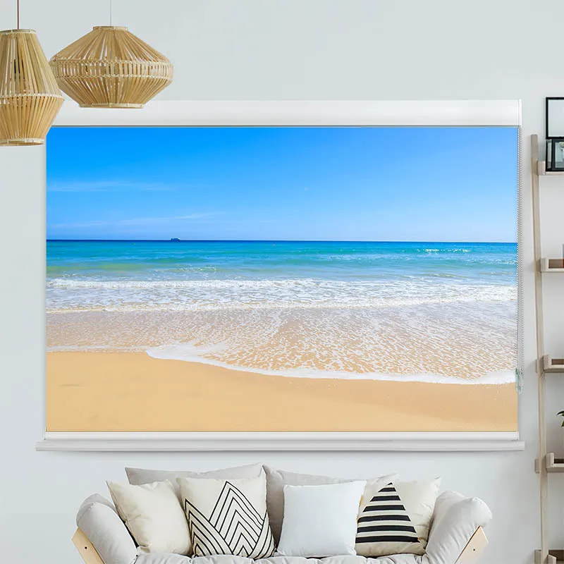 Kassettenrollo Motiv "Strand und Meer" | bis B 420 x H 420 cm