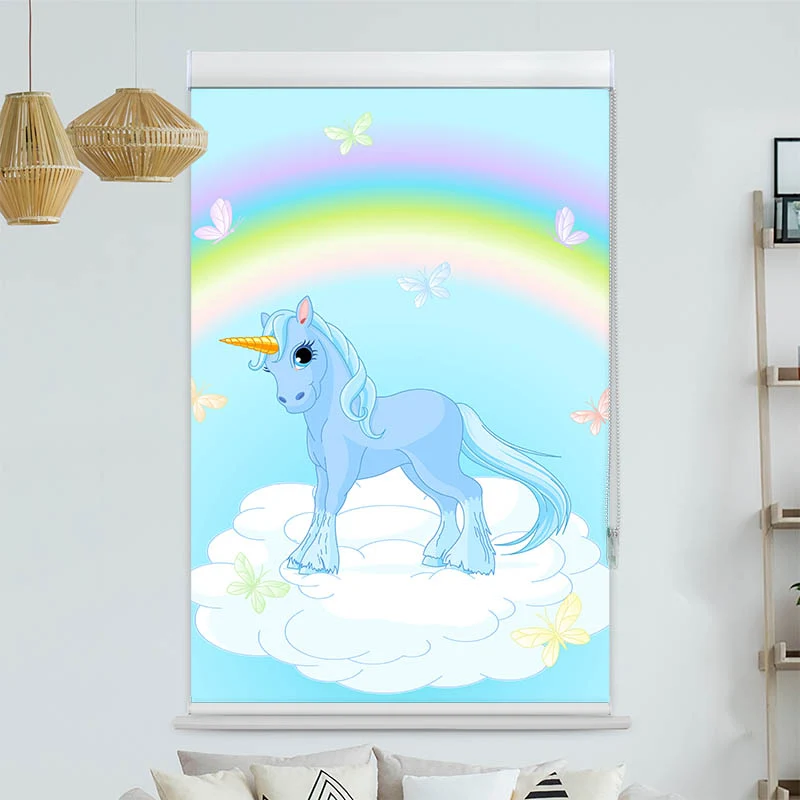 Kassettenrollo Motiv "Einhorn auf der Wolke" | bis B 420 x H 420 cm