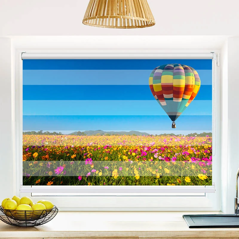 Klemmfix Doppelrollo "Blumenwiese Ballon" | Klemm Doppelrollo