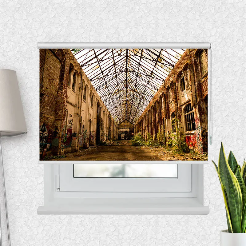 Motivrollo 'Verlassene Fabrikhalle in Leipzig' | Bis B 430 x H 440 cm