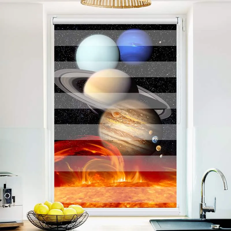 Klemmfix Doppelrollo "Planeten" | Klemm Doppelrollo