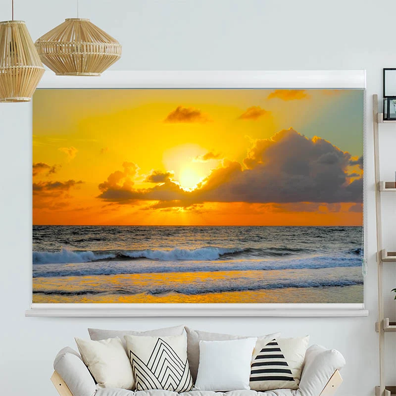 Kassettenrollo Motiv "Sonnenuntergang Meer" | bis B 420 x H 420 cm