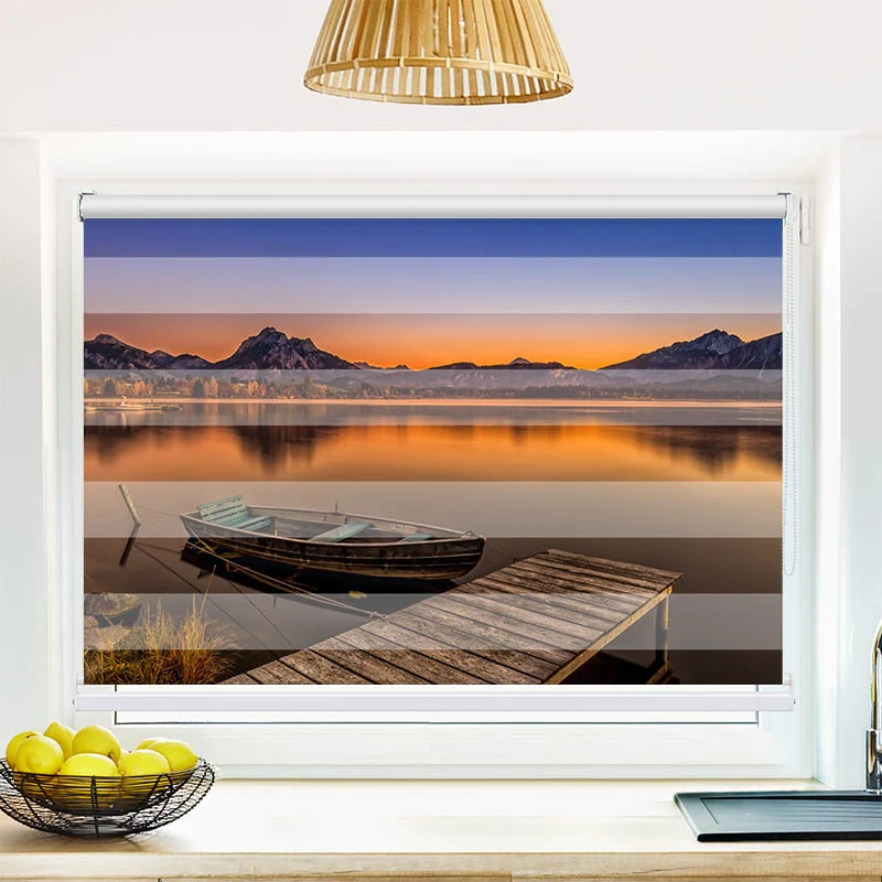 Klemmfix Doppelrollo "Abendstimmung am Hopfensee" | Klemm Doppelrollo