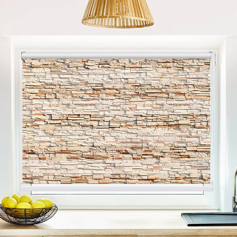 Klemmfix Doppelrollo "Moderne Steinmauer" | Klemm Doppelrollo
