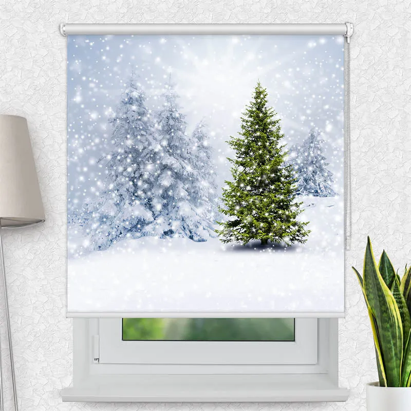 Motivrollo 'Tannenbaum Winter' | Bis B 430 x H 440 cm