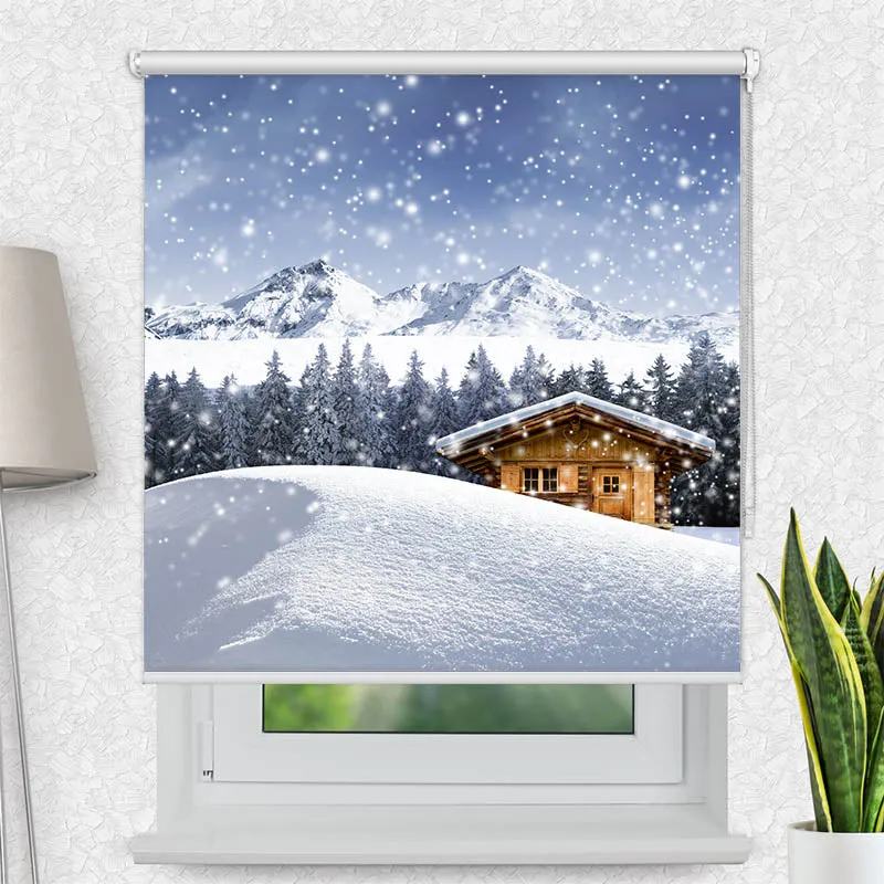 Motivrollo 'Schneehuette Winter' | Bis B 430 x H 440 cm