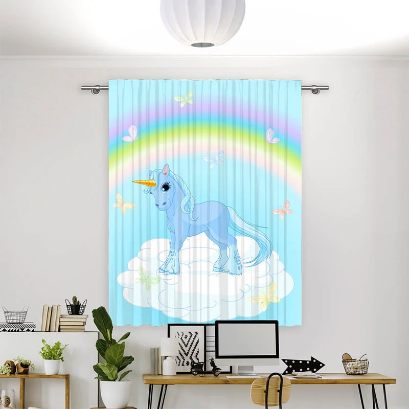 Vorhang Motiv "Einhorn auf der Wolke"
