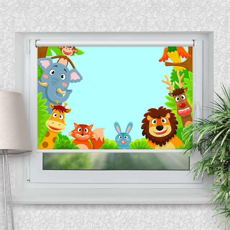 Klemmfix Rollo "Wilde Tiere" | Motiv-Klemmrollo