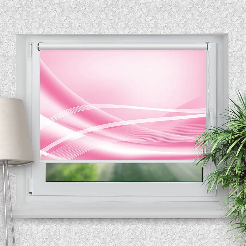 Klemmfix Rollo "Grafik Rosa" | Motiv-Klemmrollo