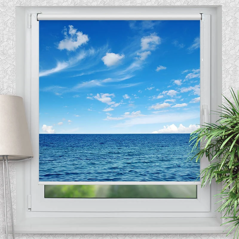 Klemmfix Rollo "Ozean und Blauer Himmel" | Motiv-Klemmrollo