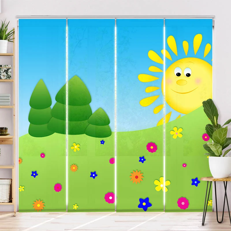 Schiebegardine Motiv "Sonne und Wiese"