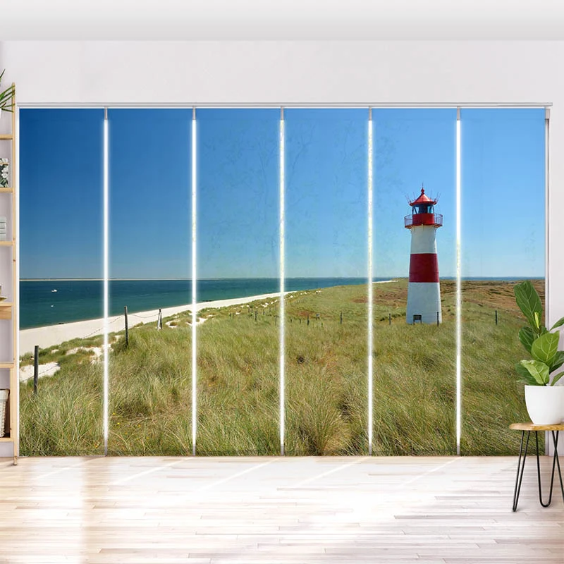 Schiebegardine Motiv "Leuchtturm Meer"
