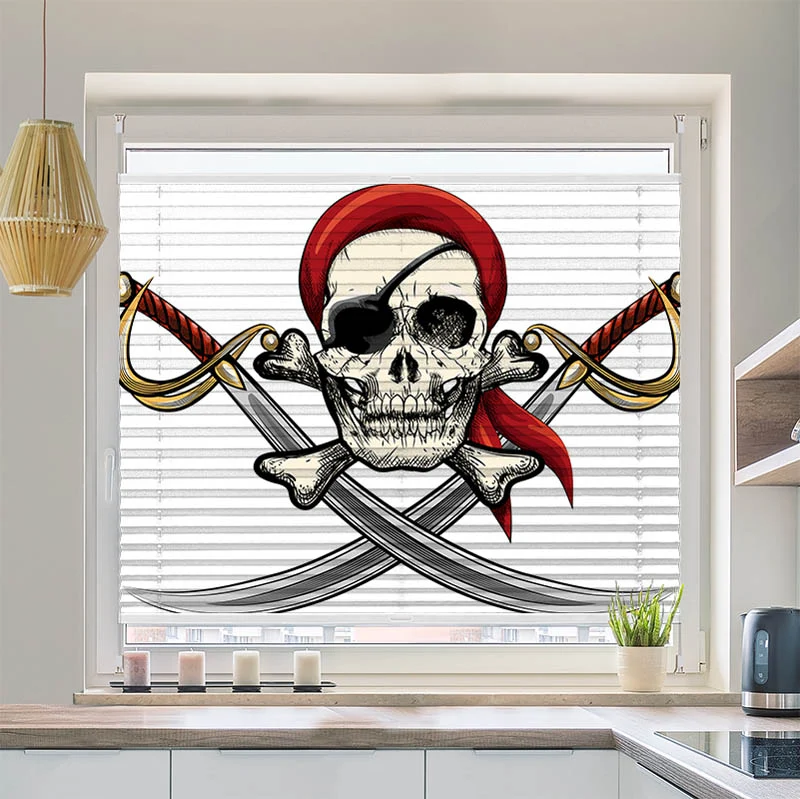 Wabenplissee Motiv "Totenkopf"