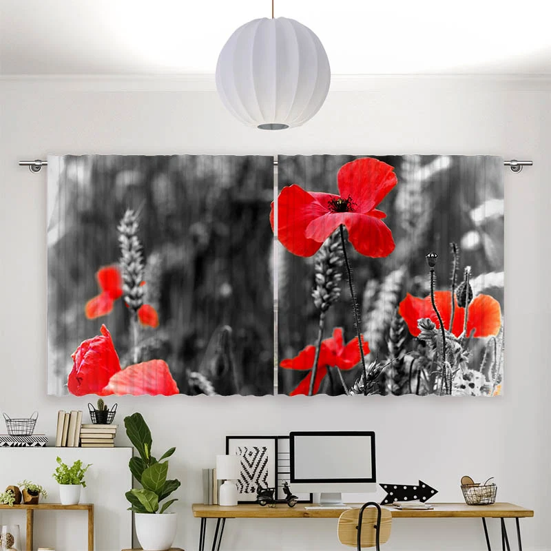 Vorhang Motiv "Mohnblumen"