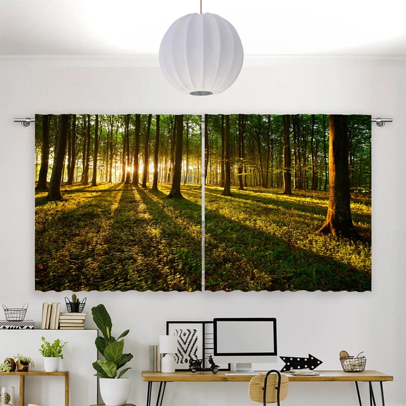 Vorhang Motiv "Sonnenstrahlen im Wald"