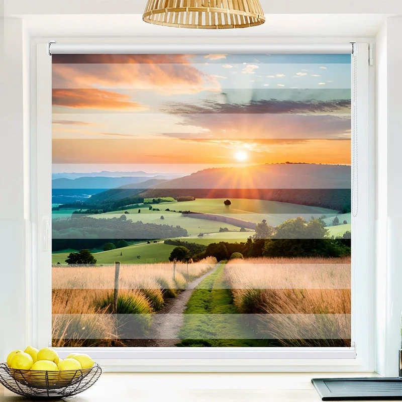 Klemmfix Doppelrollo "Landschaft Kornfeld" | Klemm Doppelrollo