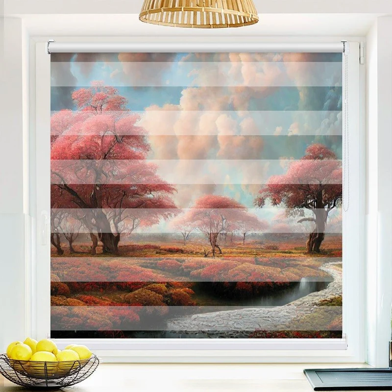 Klemmfix Doppelrollo "Landschaft romantisch" | Klemm Doppelrollo