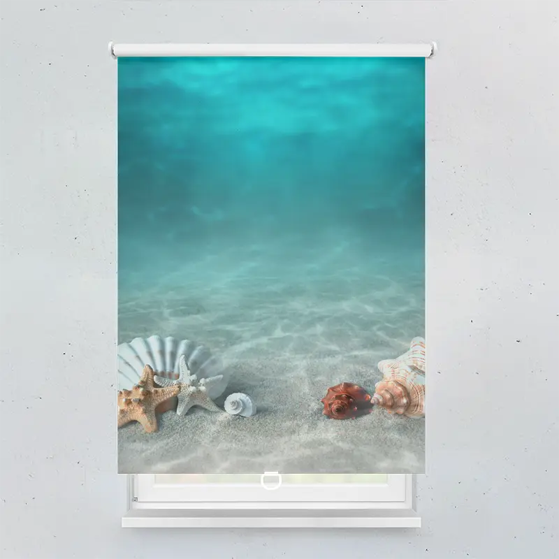 Springrollo Motiv "Seesterne Muscheln Meer"