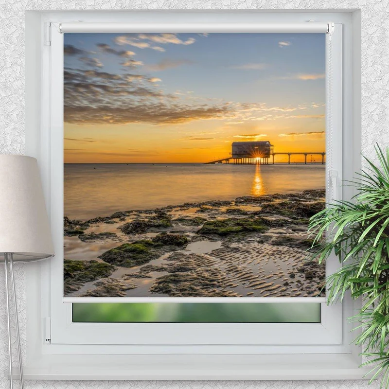 Klemmfix Rollo "Küste Meer Sonnenaufgang" | Motiv-Klemmrollo