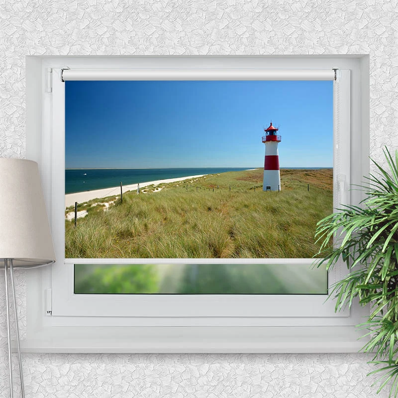 Klemmfix Rollo "Leuchtturm Meer" | Motiv-Klemmrollo