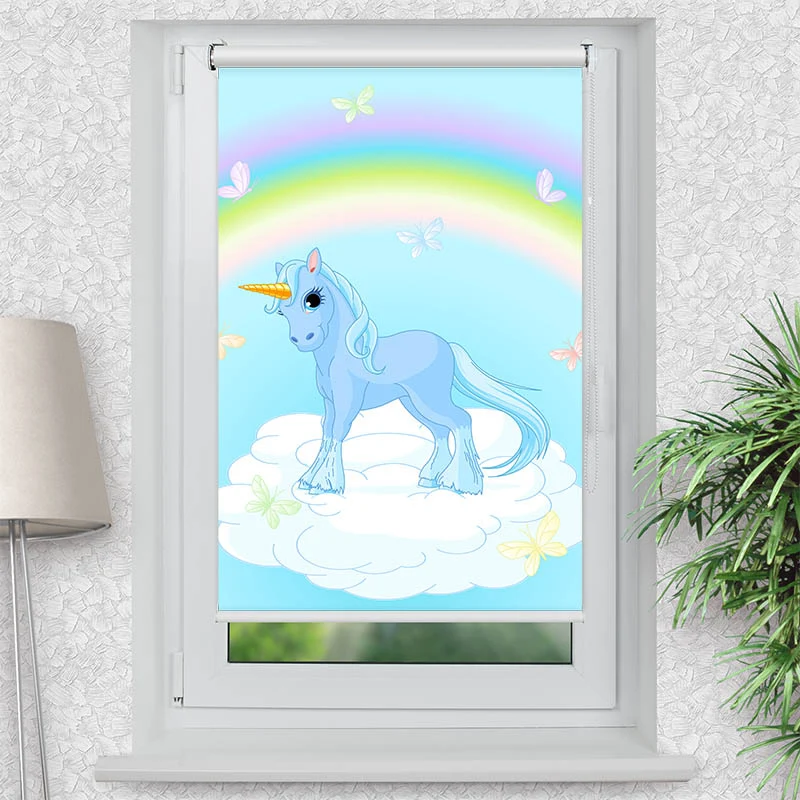 Klemmfix Rollo "Einhorn auf der Wolke" | Motiv-Klemmrollo