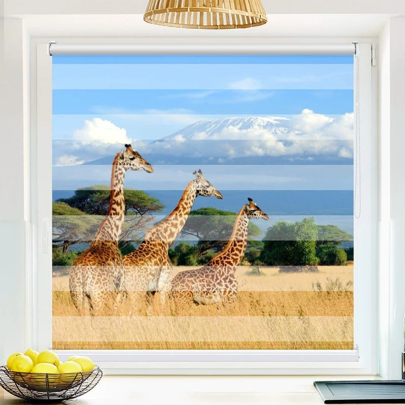 Klemmfix Doppelrollo "Giraffen Afrika" | Klemm Doppelrollo