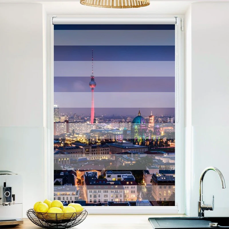 Klemmfix Doppelrollo "Berlin Skyline" | Klemm Doppelrollo