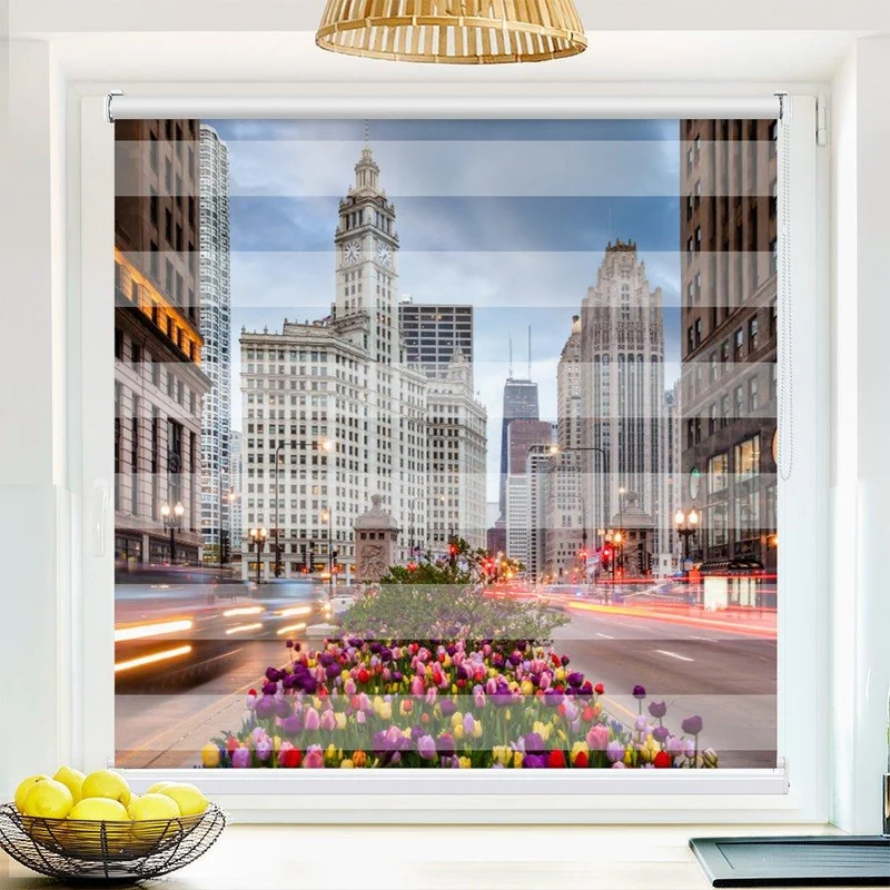 Klemmfix Doppelrollo "Chicago Tulpen" | Klemm Doppelrollo