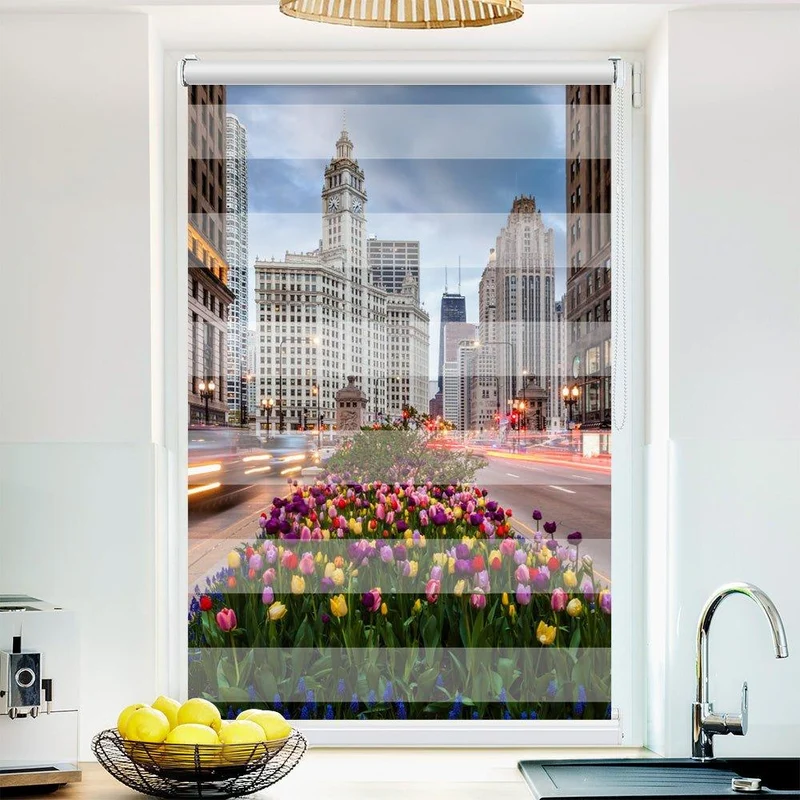 Klemmfix Doppelrollo "Chicago Tulpen" | Klemm Doppelrollo
