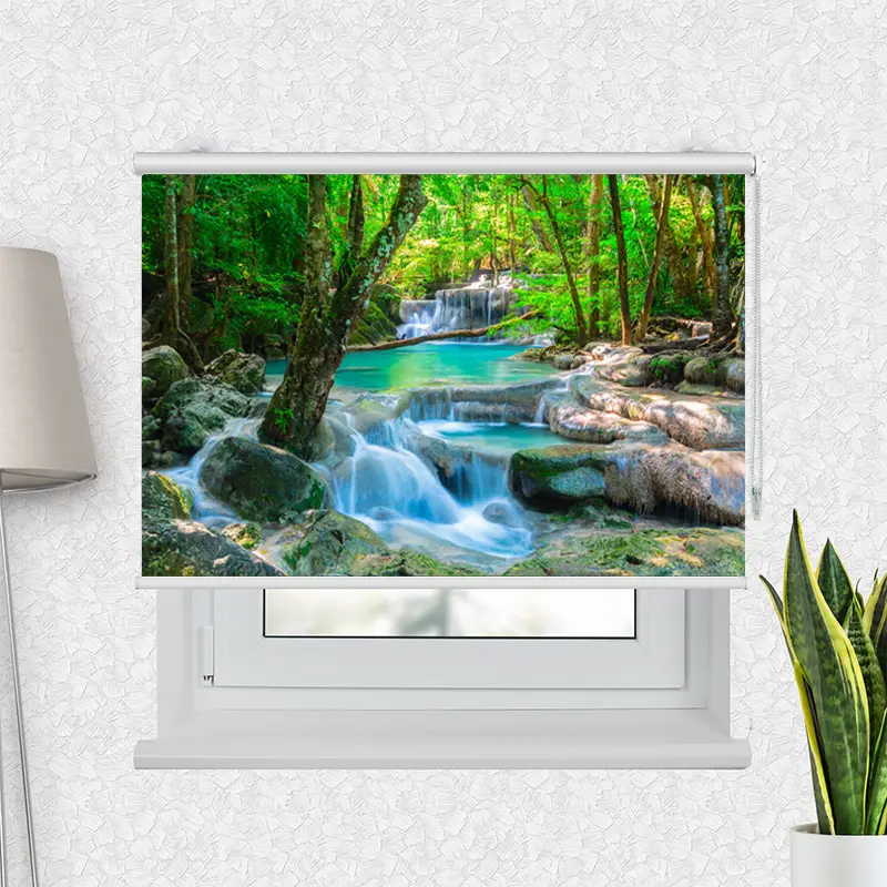 Motivrollo "Wasserfall Im Wald In Thailand" | Bis B 430 x H 440 cm