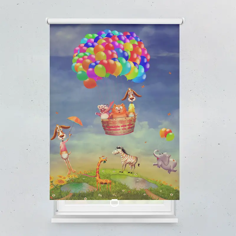 Springrollo Motiv "Tiere Im Ballon"