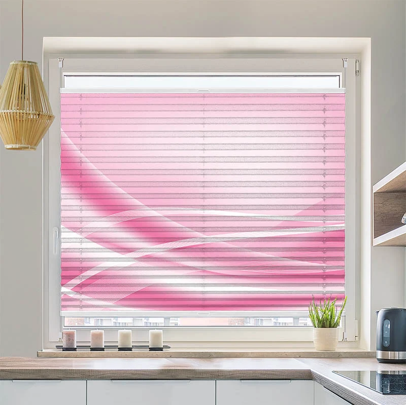 Wabenplissee Motiv "Grafik Rosa"