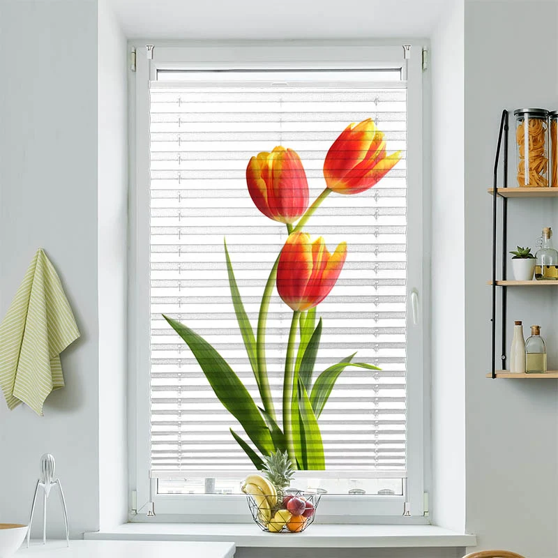 Wabenplissee Motiv "Tulpen"