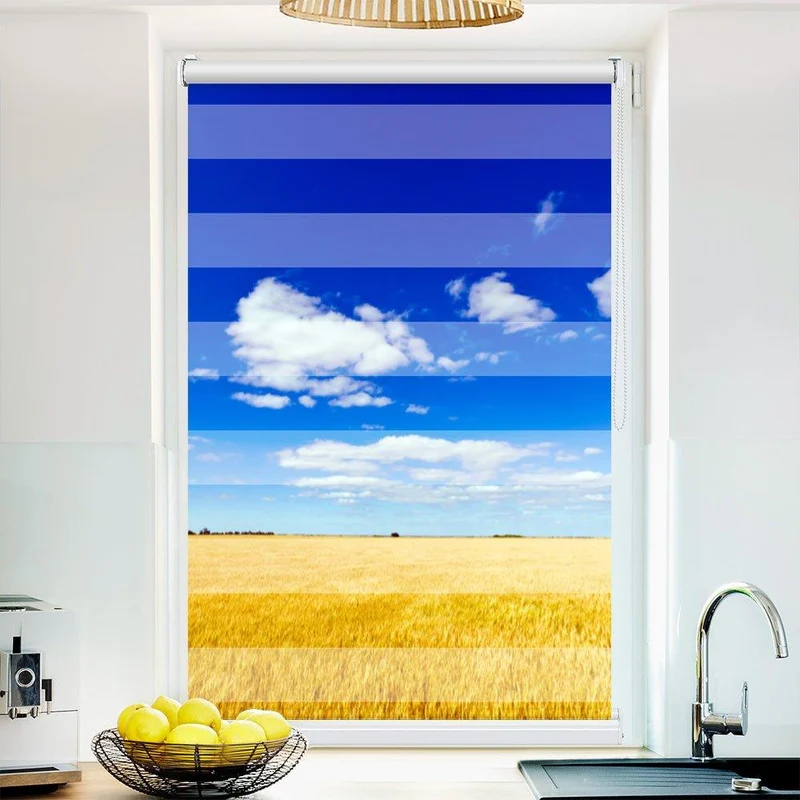 Klemmfix Doppelrollo "Weizenfeld blauer Himmel" | Klemm Doppelrollo