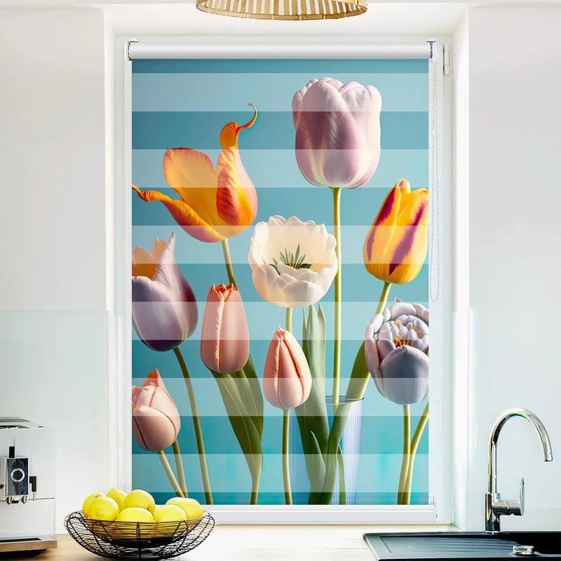 Klemmfix Doppelrollo "Blume pop art" | Klemm Doppelrollo