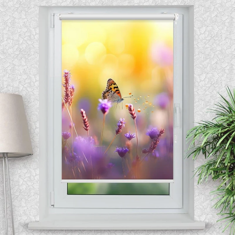 Klemmfix Rollo "Schmetterling Wiese" | Motiv-Klemmrollo