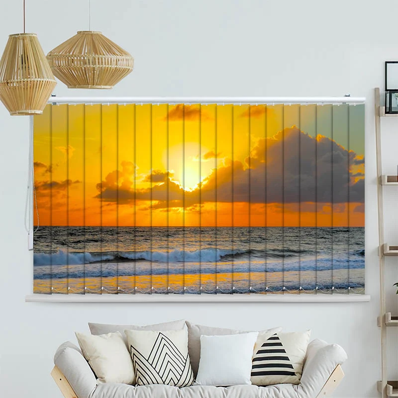 Lamellenvorhang Motiv "Sonnenuntergang Meer"