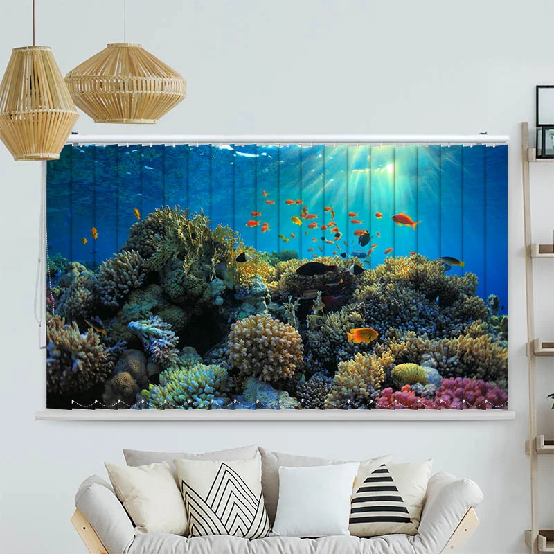Lamellenvorhang Motiv "Fische im Ozean"