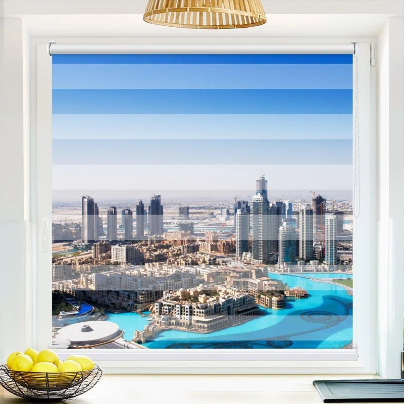 Klemmfix Doppelrollo "Dubai Skyline" | Klemm Doppelrollo