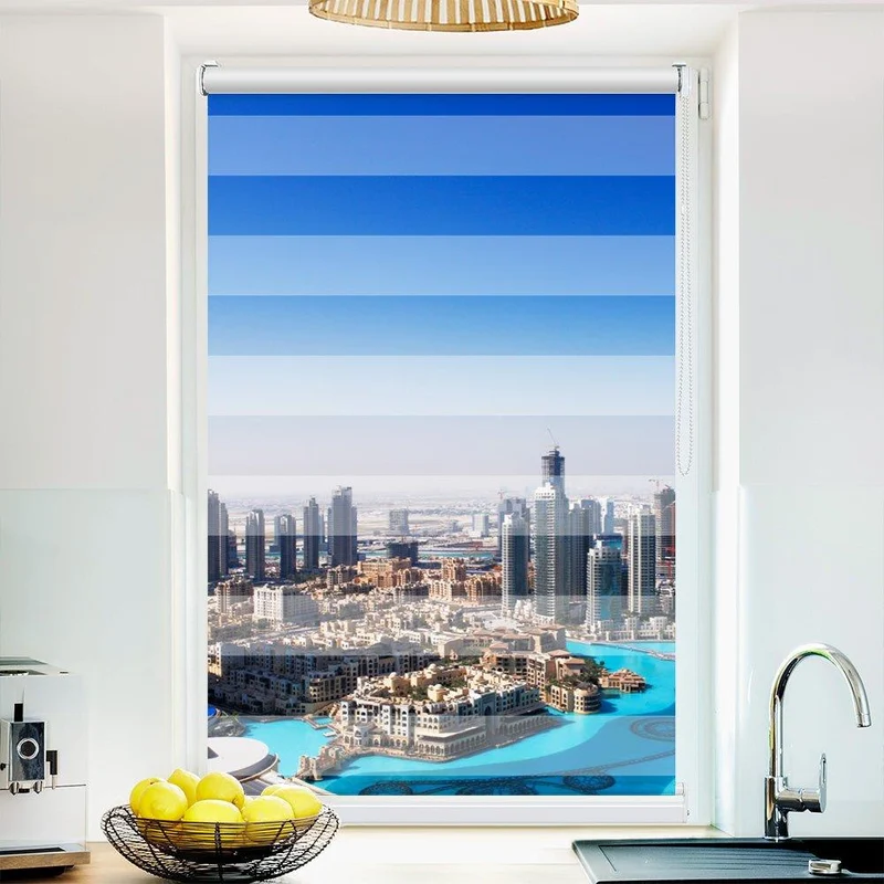 Klemmfix Doppelrollo "Dubai Skyline" | Klemm Doppelrollo