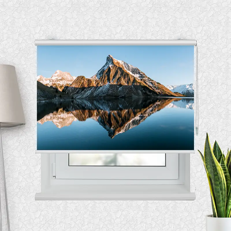 Motivrollo "Sonnenuntergang Am Bergsee" | Bis B 430 x H 440 cm