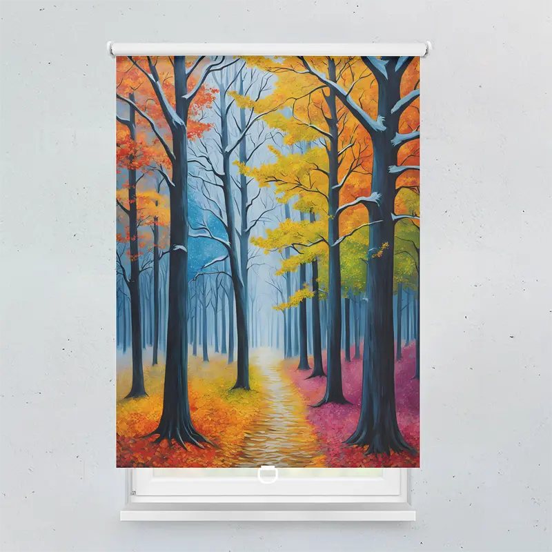 Springrollo Motiv "Herbstwald Gemälde"