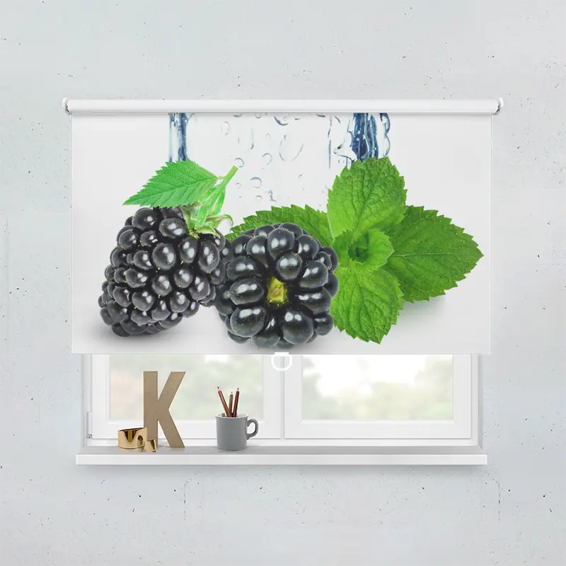 Springrollo Motiv "Brombeeren An Eis"