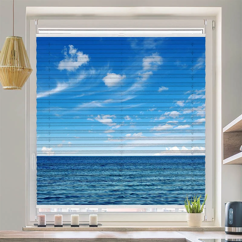 Wabenplissee Motiv "Ozean und Blauer Himmel"