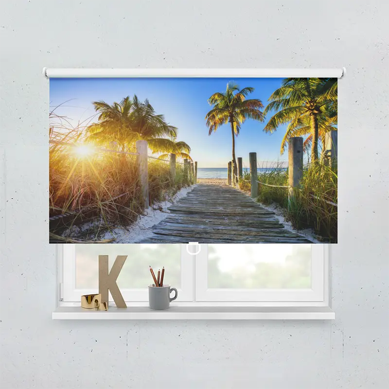 Springrollo Motiv "Strand Palmen Weg"