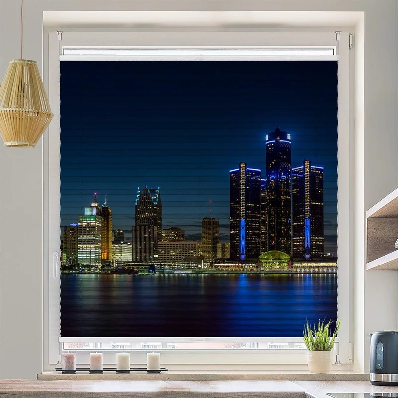 Plissee Motiv "Skyline Nacht"