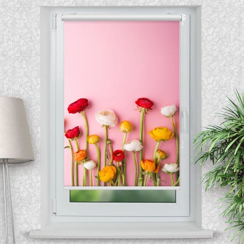 Klemmfix Rollo "blumen bunt" | Motiv-Klemmrollo