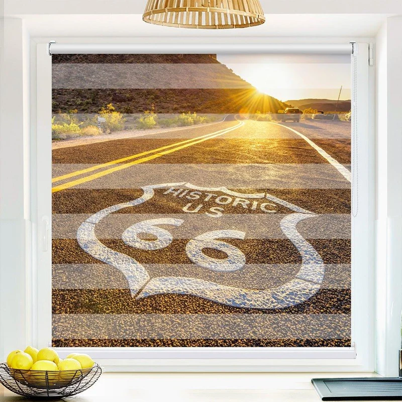 Klemmfix Doppelrollo "Route 66 Sonnenuntergang" | Klemm Doppelrollo