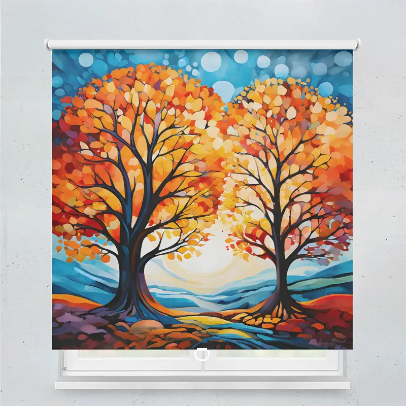 Springrollo Motiv "Bäume Im Herbst Gemälde"